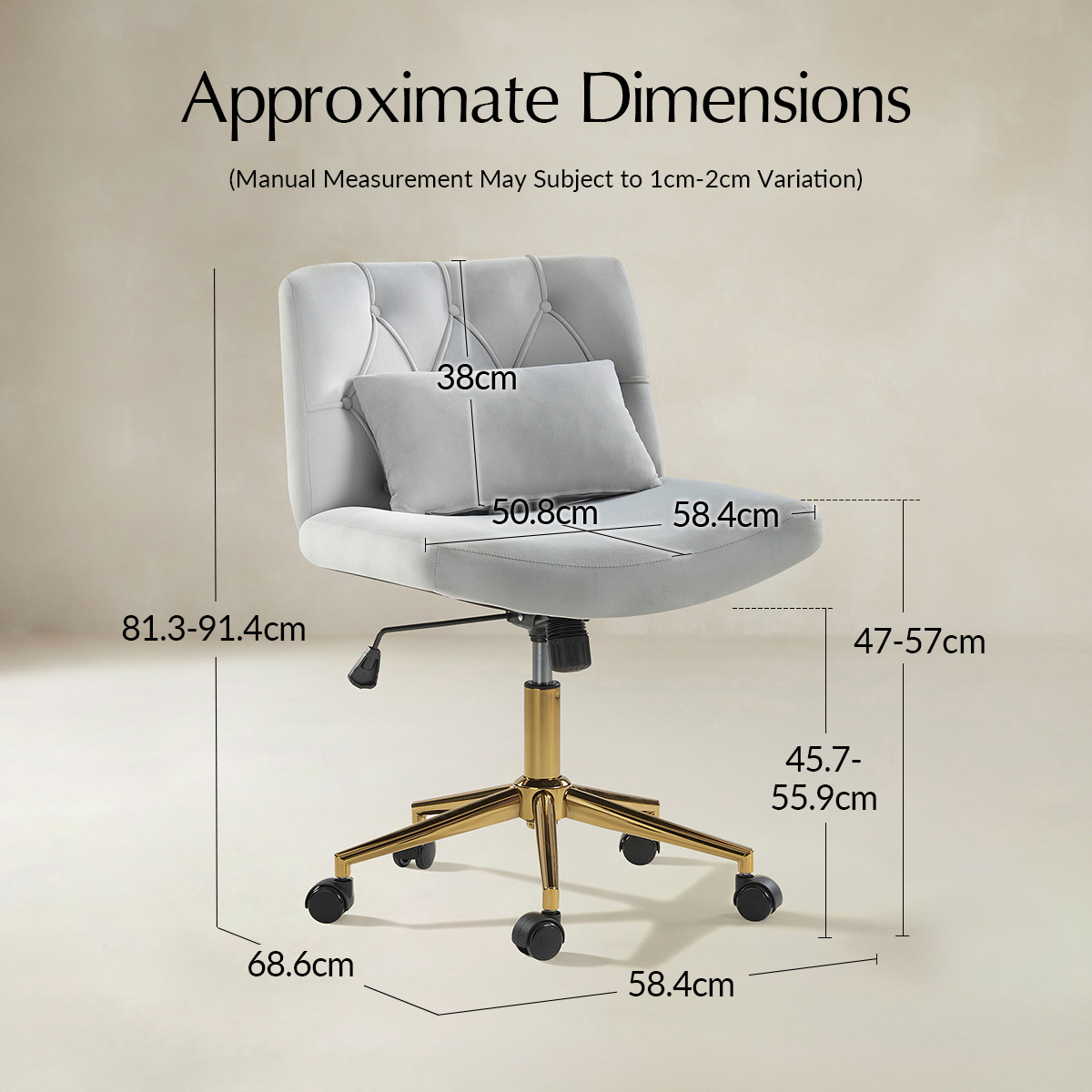 Norm Modern Flannel Adjustable Office Chair