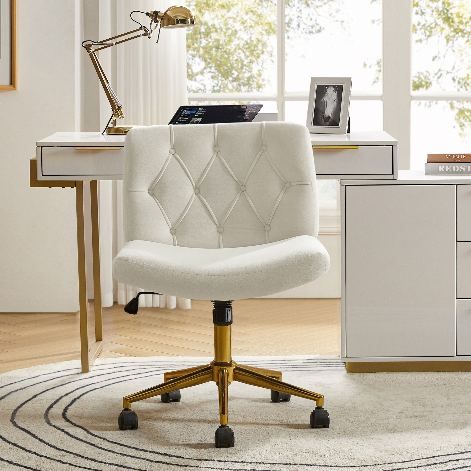 Norm Modern Flannel Adjustable Office Chair