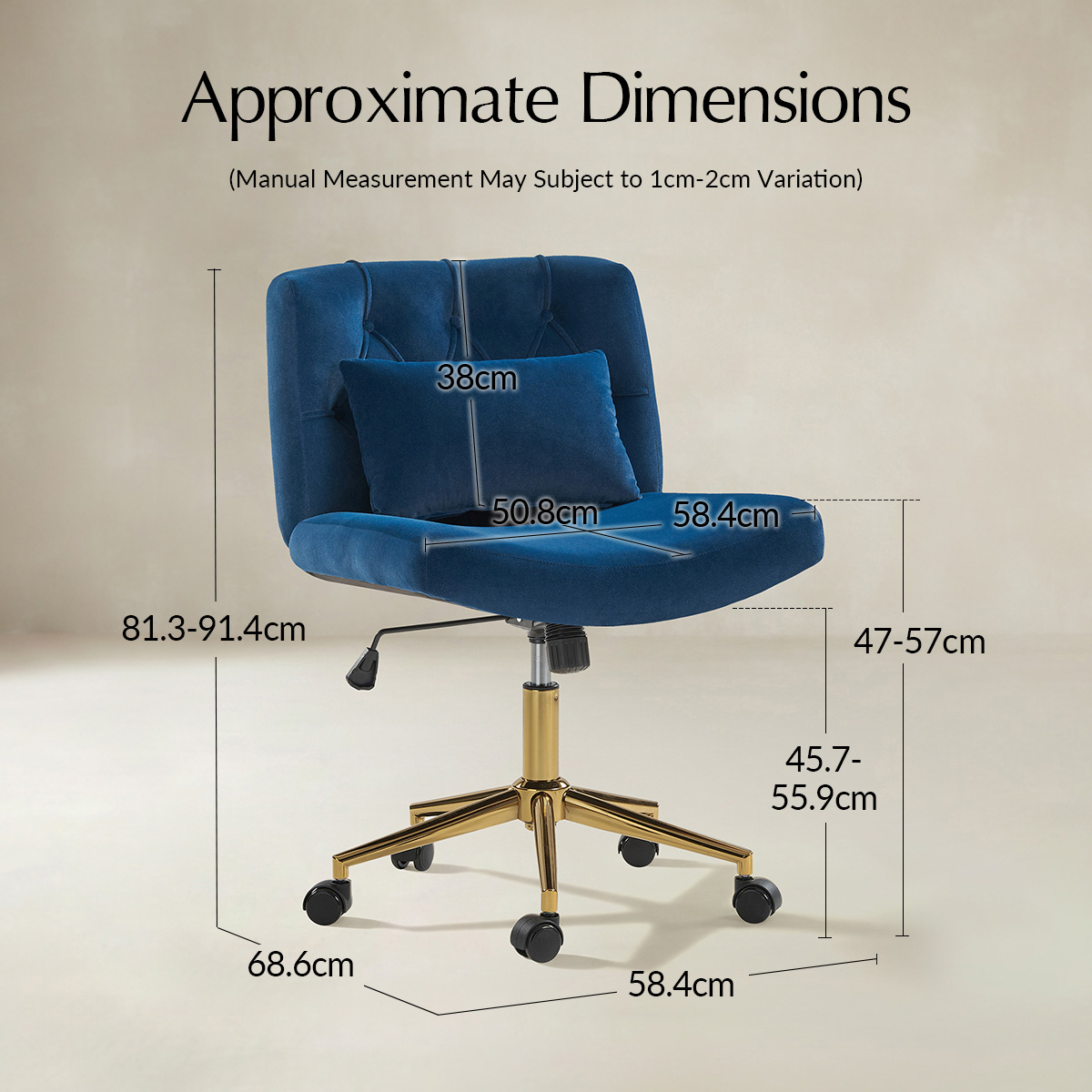 Norm Modern Flannel Adjustable Office Chair