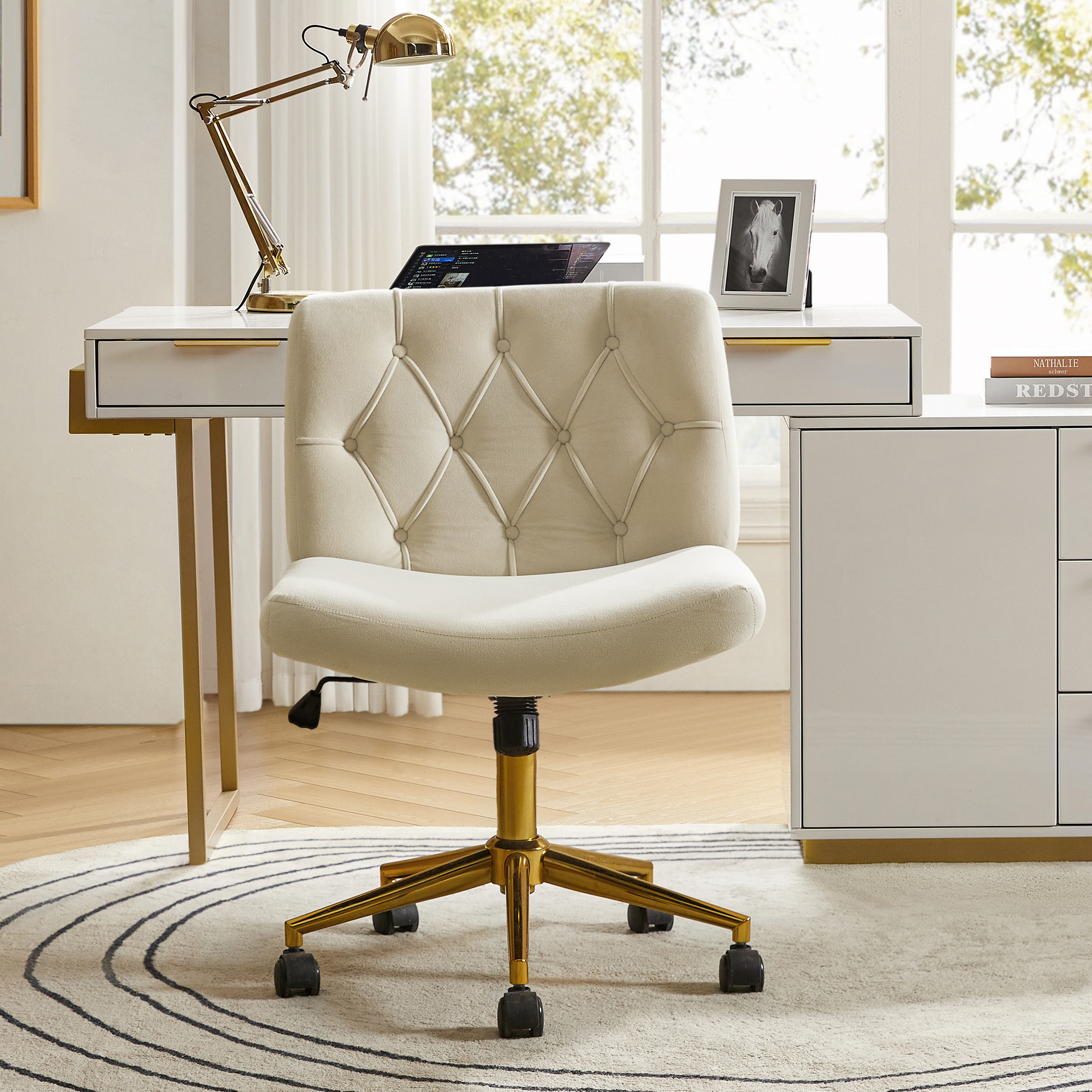 Norm Modern Flannel Adjustable Office Chair