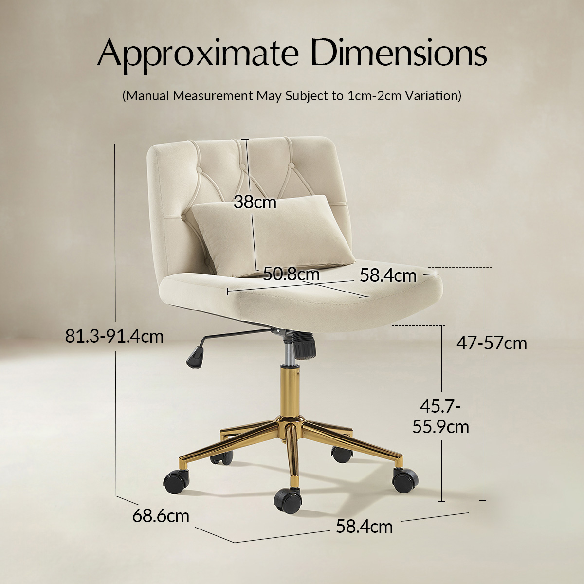 Norm Modern Flannel Adjustable Office Chair