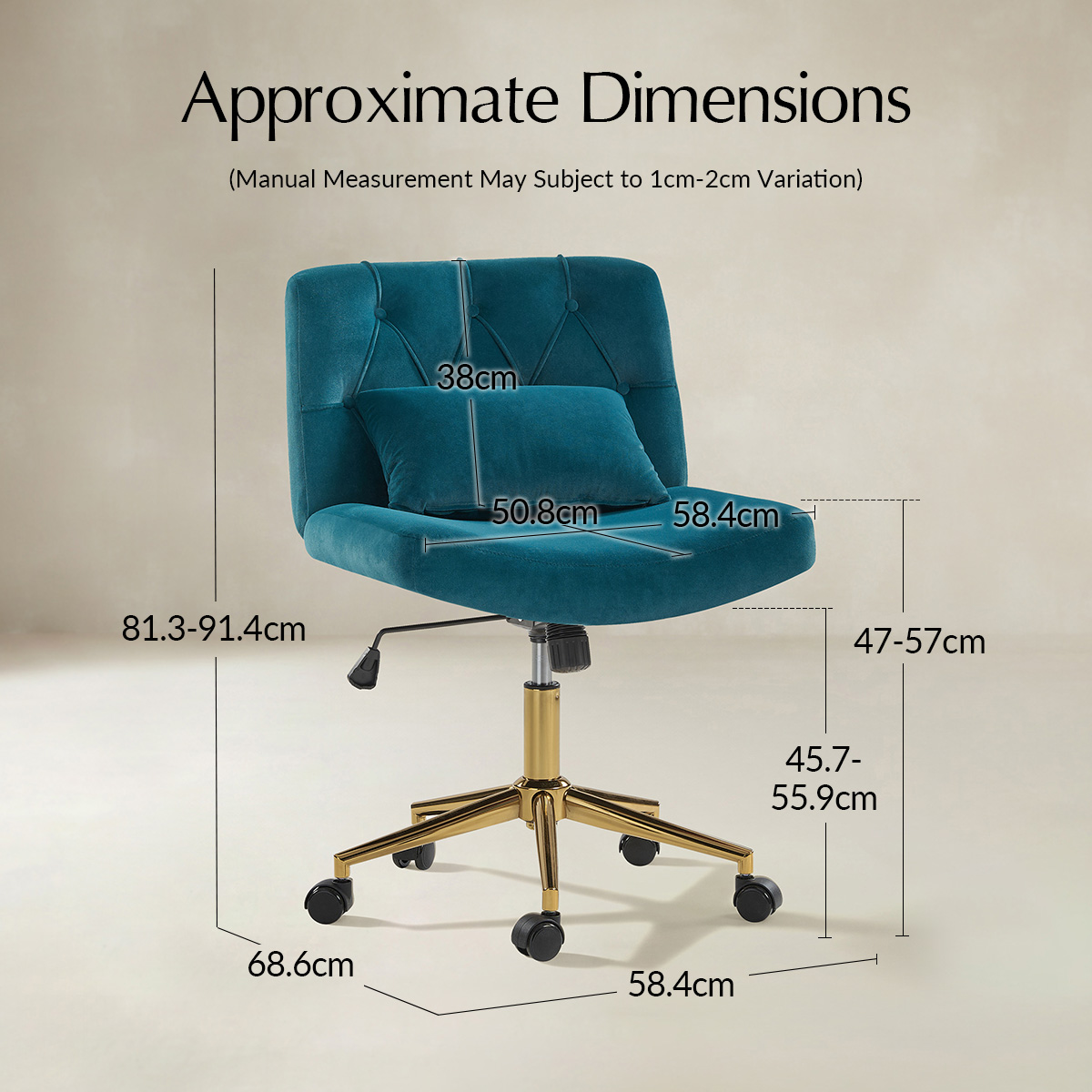 Norm Modern Flannel Adjustable Office Chair