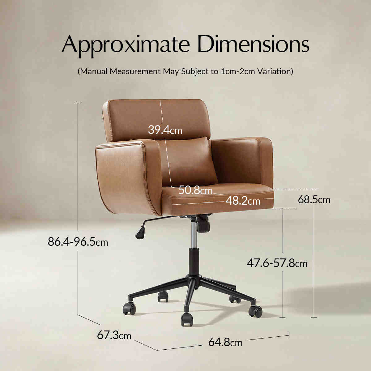 Sabina Ergonomic Swivel Office Chair with Adjustable Back
