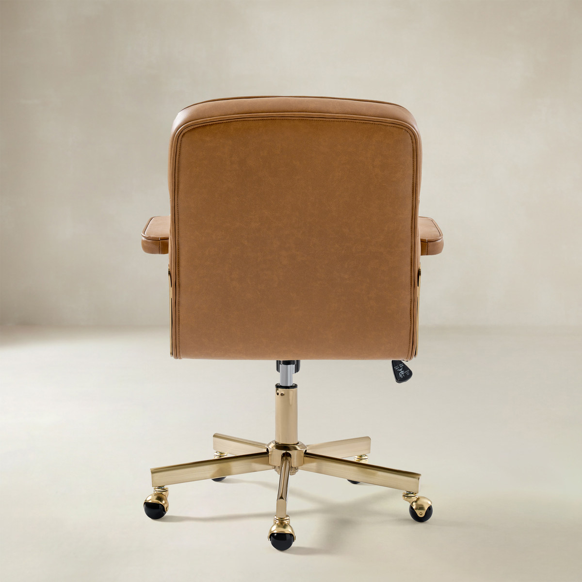 Denise Ergonomic Swivel Office Chair with Brass Base