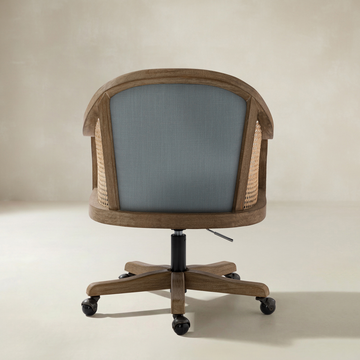 Audrey Rattan Task Chair Swivel Base & Curved Seat Design