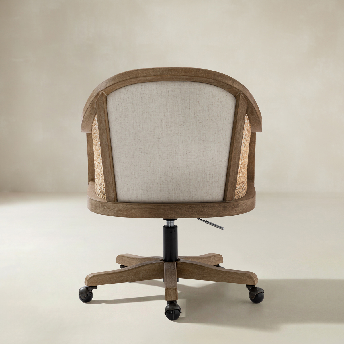 Audrey Rattan Task Chair Swivel Base & Curved Seat Design