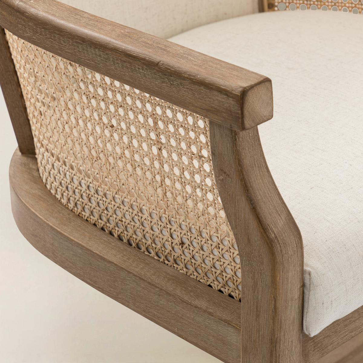 Audrey Rattan Task Chair Swivel Base & Curved Seat Design