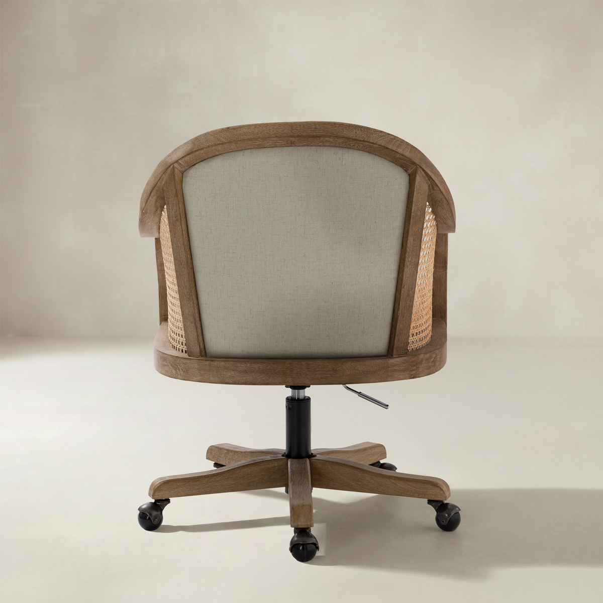 Audrey Rattan Task Chair Swivel Base & Curved Seat Design