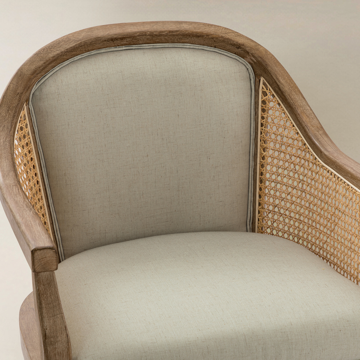 Audrey Rattan Task Chair Swivel Base & Curved Seat Design