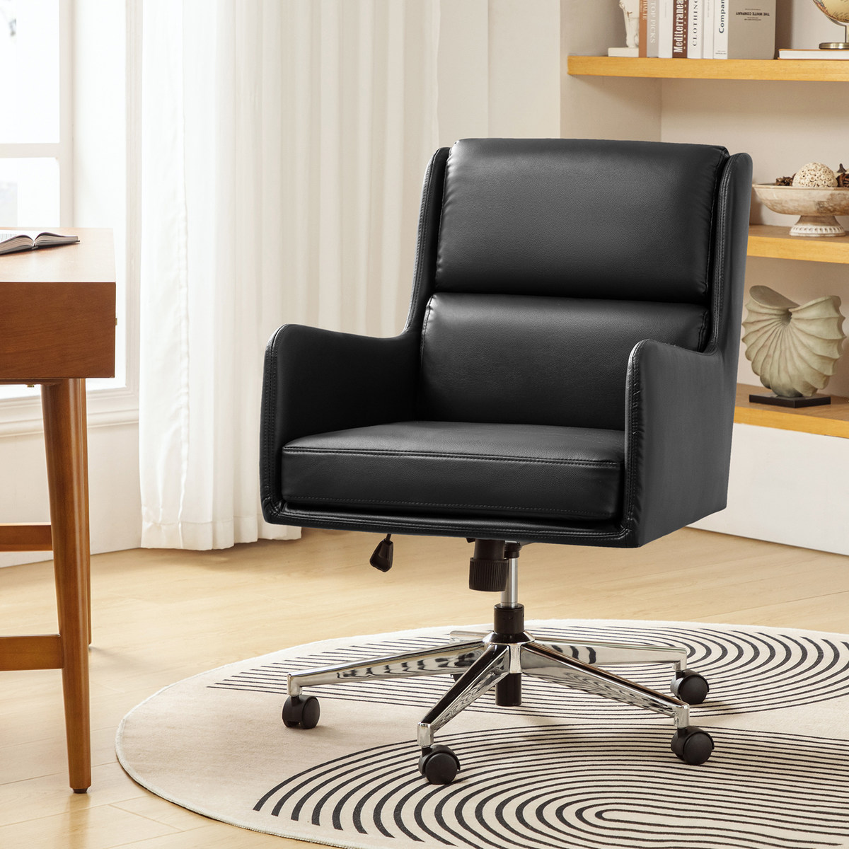 Eamonn Ergonomic Swivel Office Chair with Metal Base