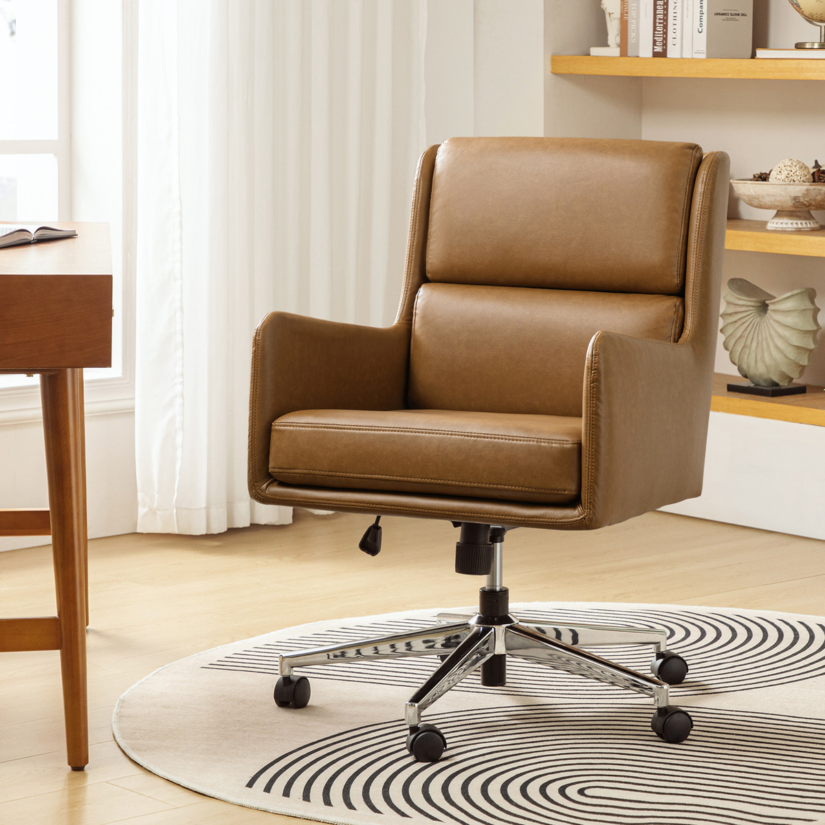Eamonn Ergonomic Swivel Office Chair with Metal Base
