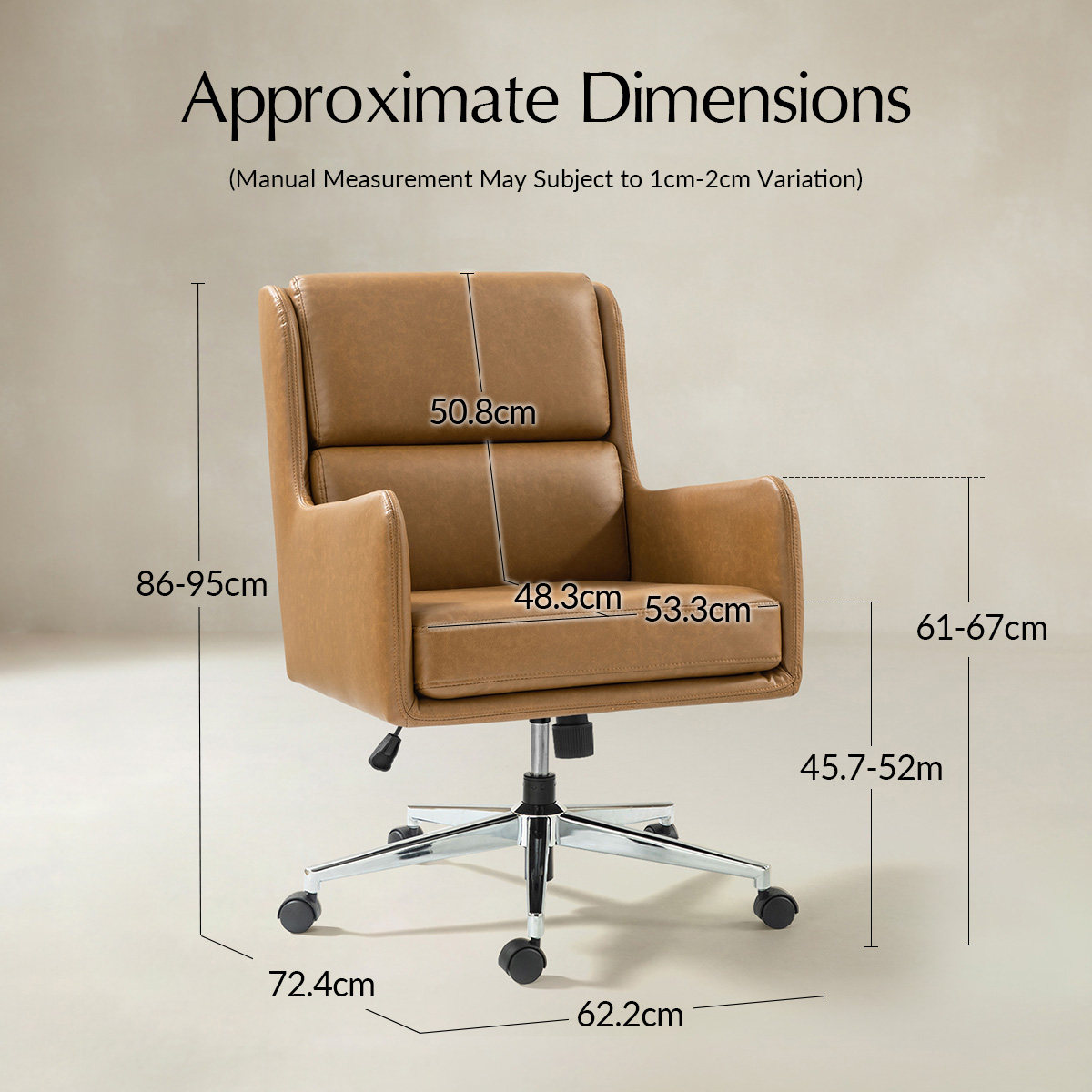 Eamonn Ergonomic Swivel Office Chair with Metal Base