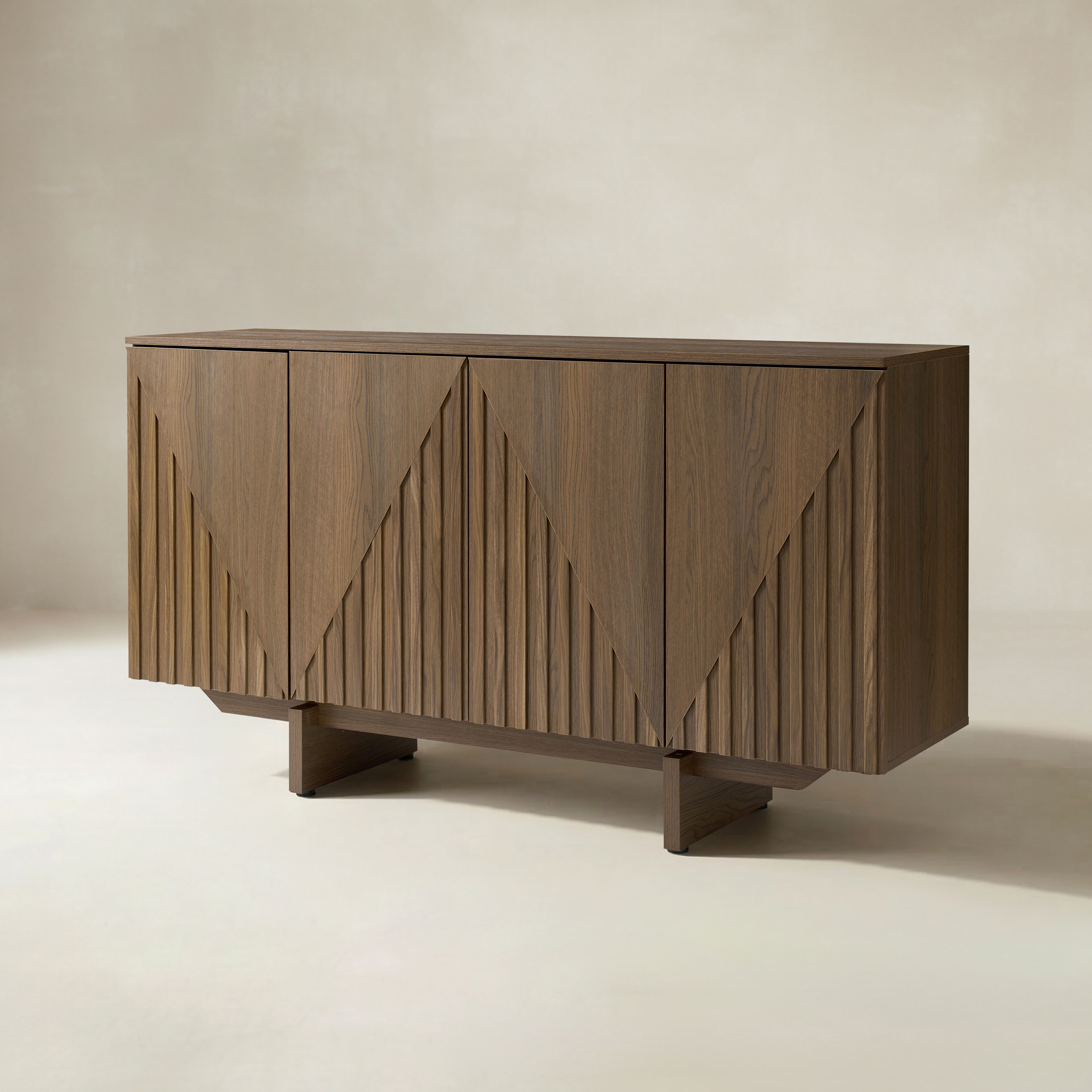 Dietreich Wooden Buffet Sideboard with Deep Embossed Texture