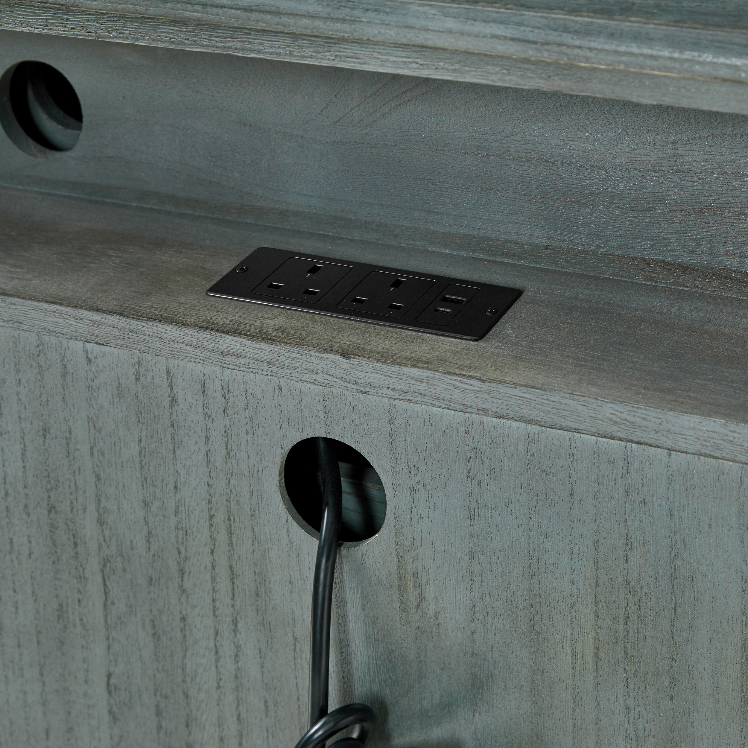 Galatea 3-Drawer Bedside Table with Charging Station