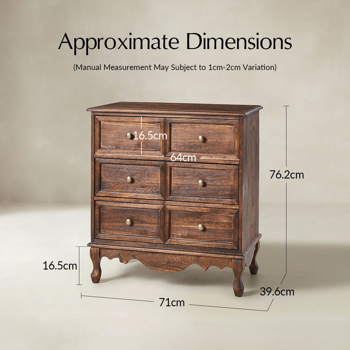 Galatea 3-Drawer Bedside Table with Charging Station