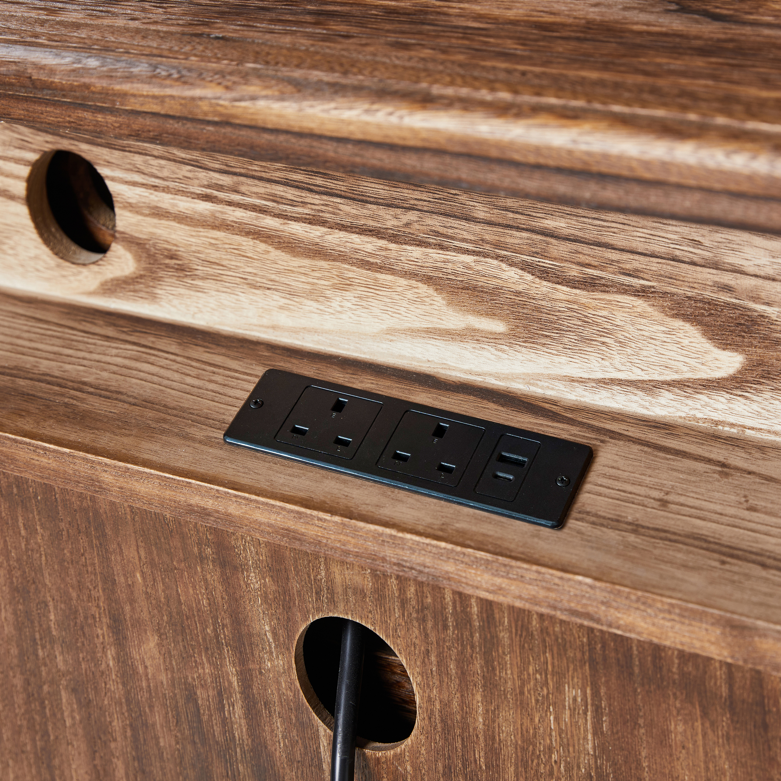 Galatea 3-Drawer Bedside Table with Charging Station