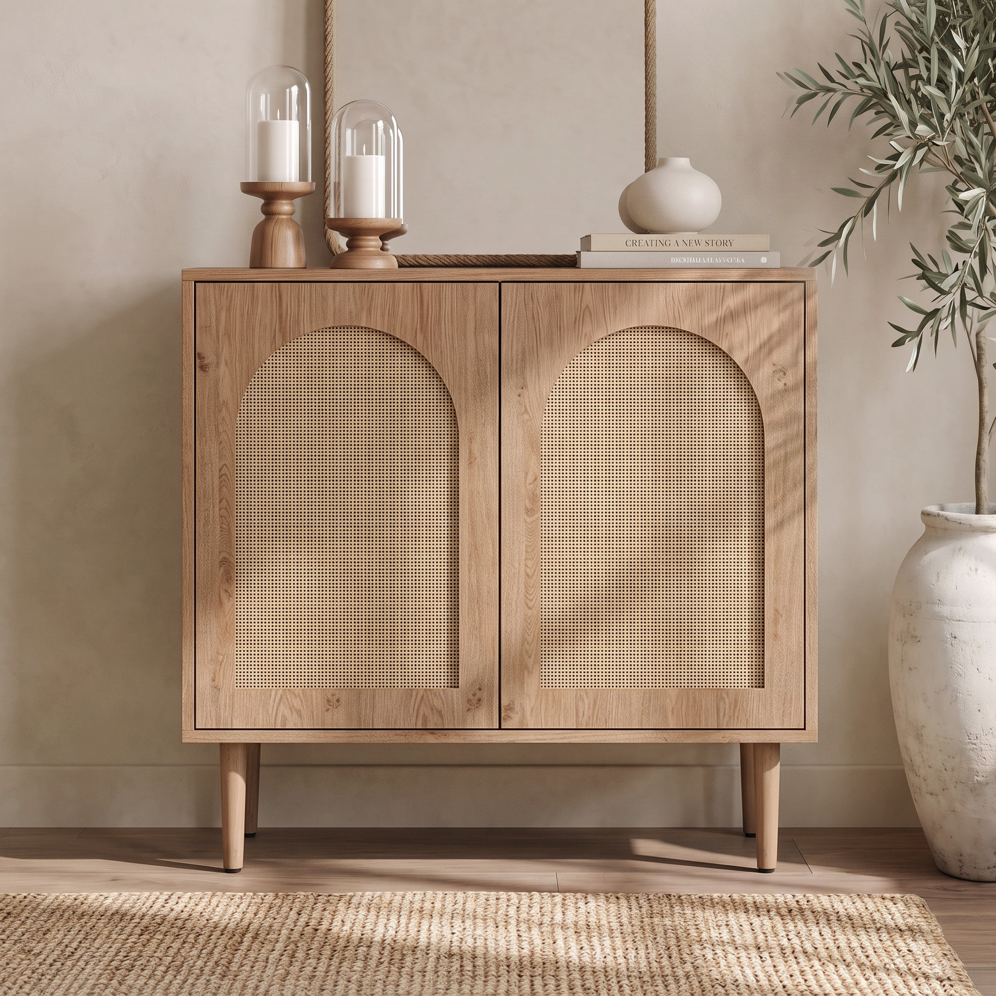 Norbert Rattan 2-Door Accent Cabinet with Shelves