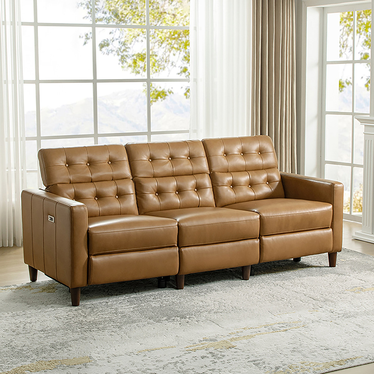 Viktor Power Reclining Sectional Sofa with Adjustable Headrests