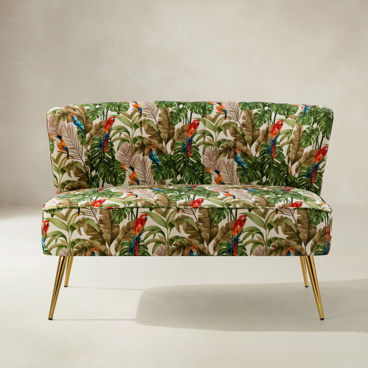 Coraline Floral Upholstered Loveseat with Tufted Back