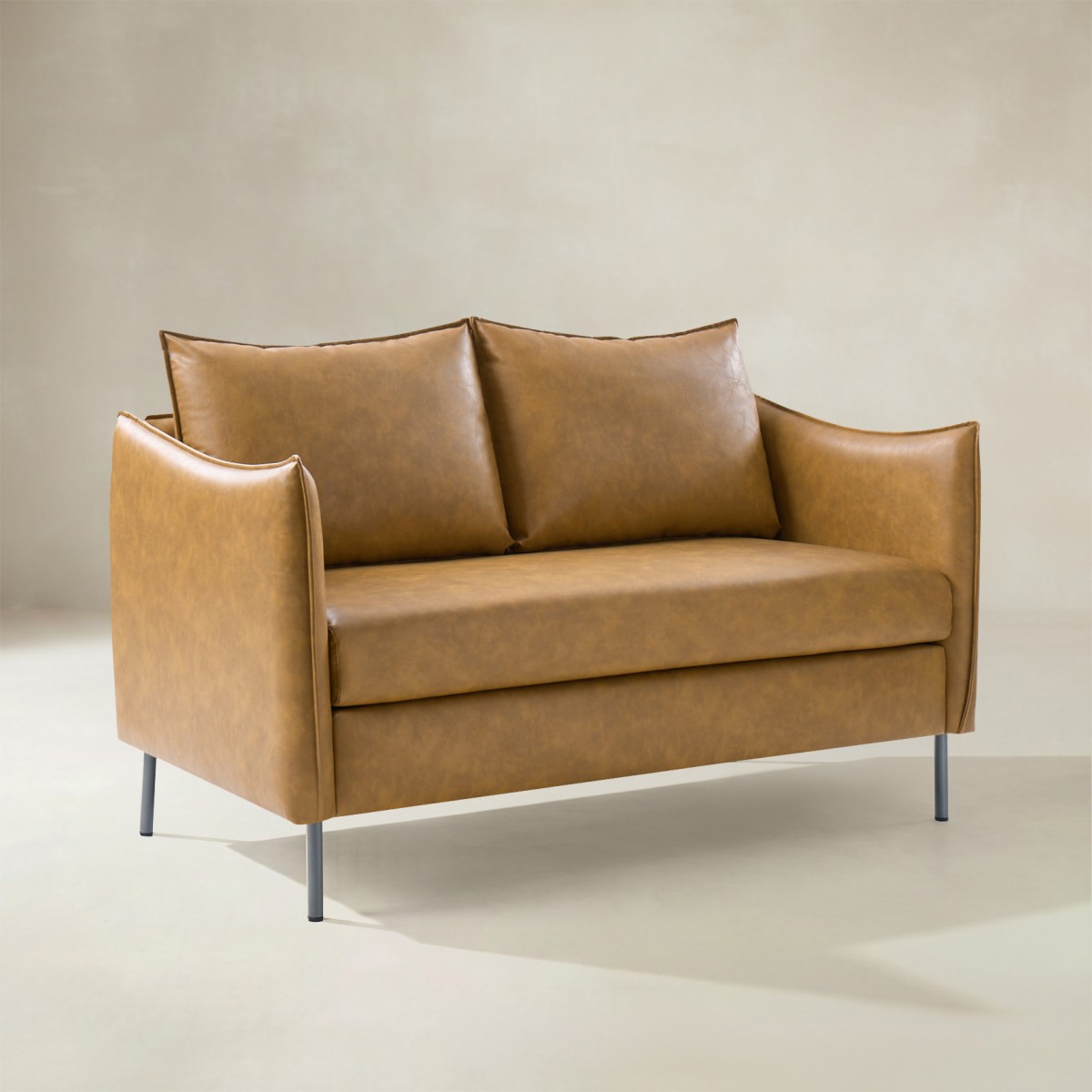 Vic Industrial Loveseat with Metal Legs