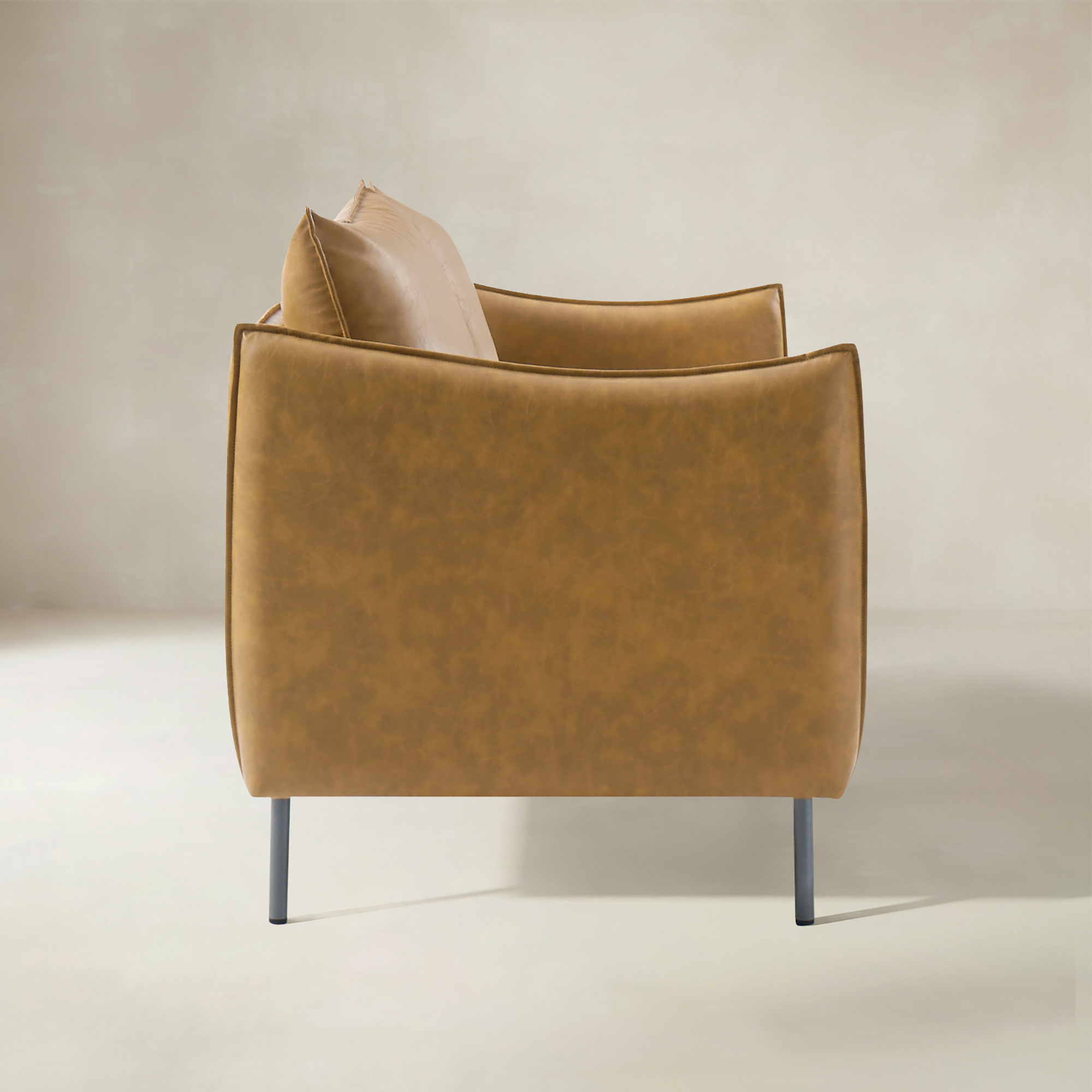 Vic Industrial Loveseat with Metal Legs