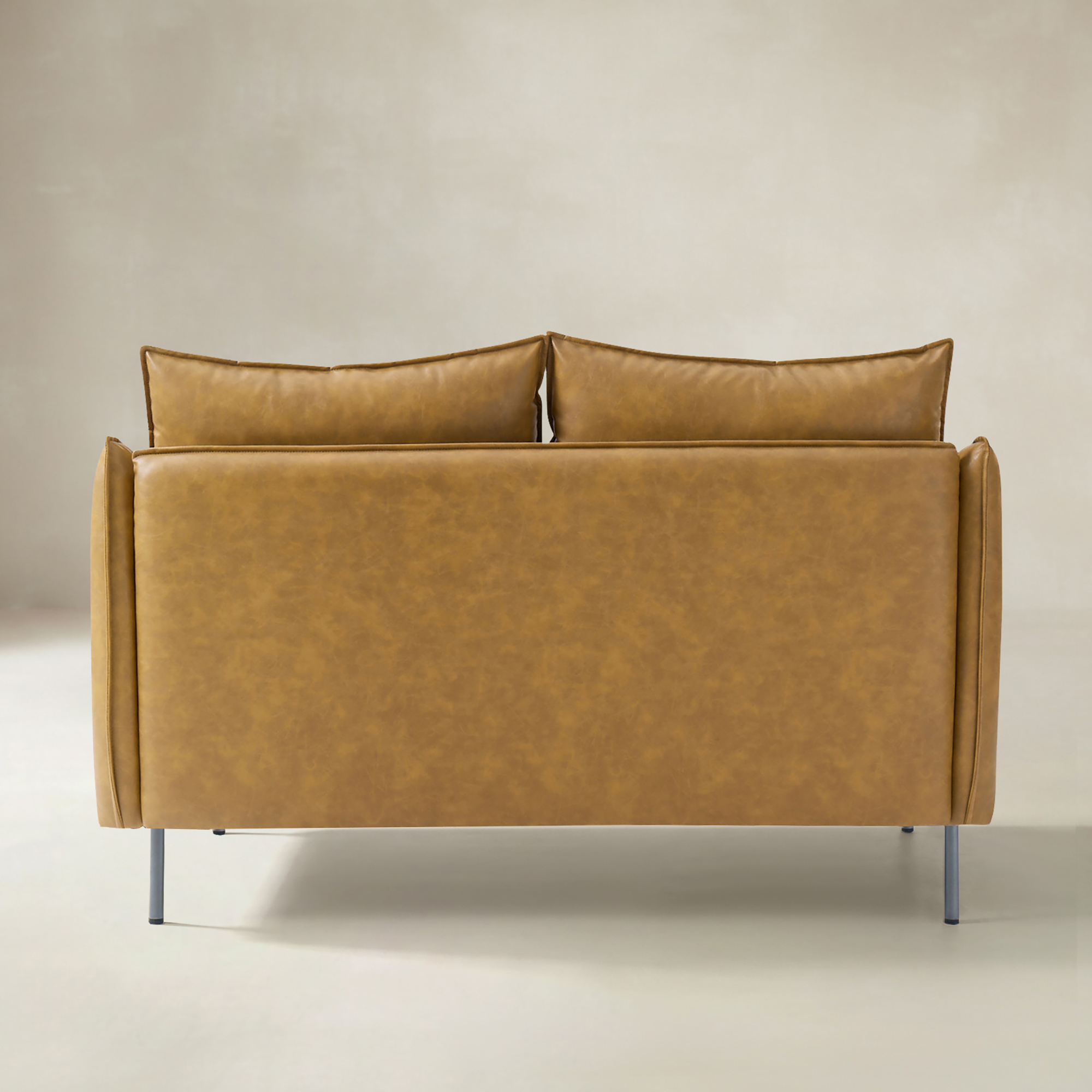Vic Industrial Loveseat with Metal Legs