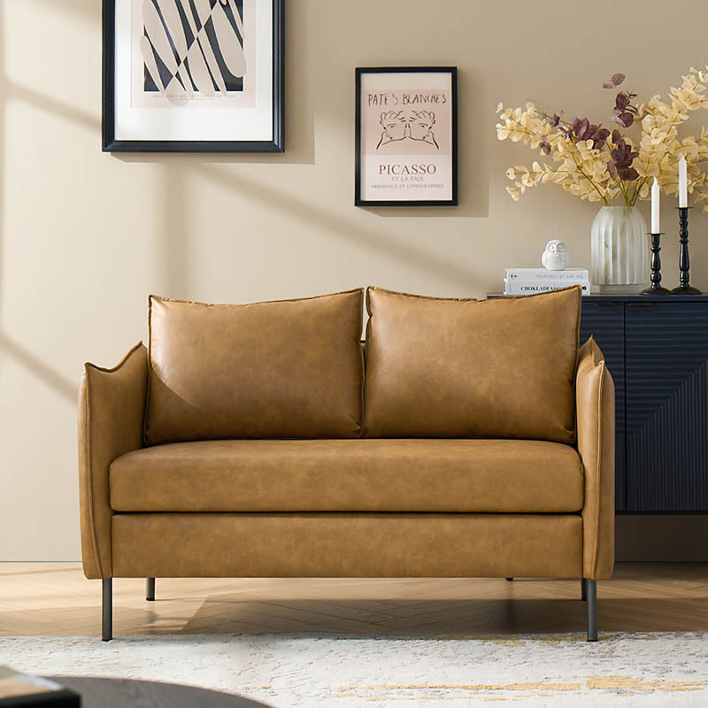Industrial Loveseat with Metal Legs