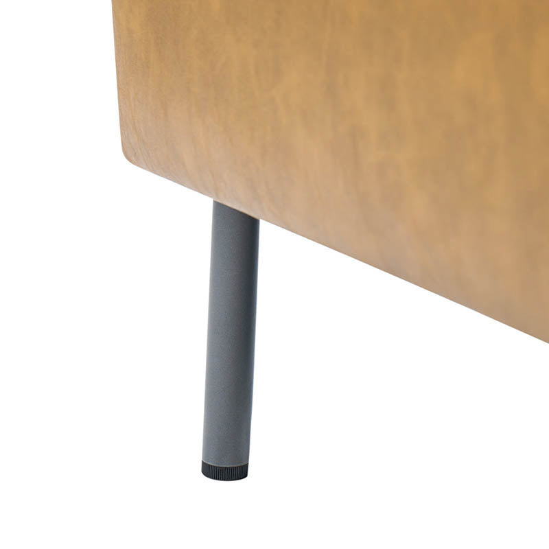 Vic Industrial Loveseat with Metal Legs