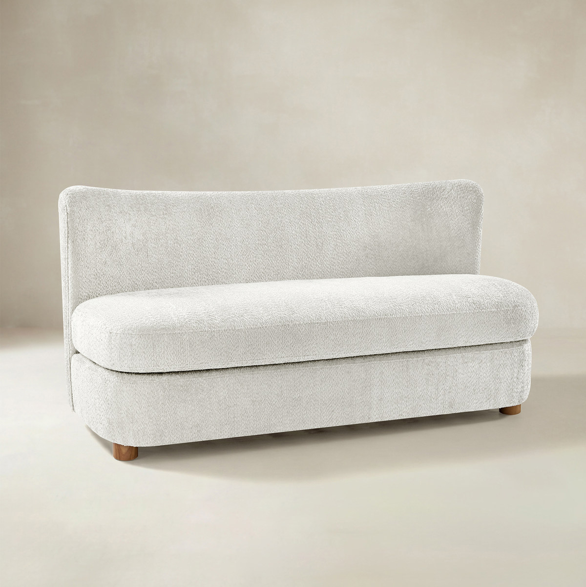 Rod Modern Fabric Loveseat with Thick Cushion and Curved Back