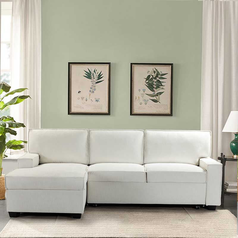 Classic Sleeper Sectional Sofa with Storage Chaise