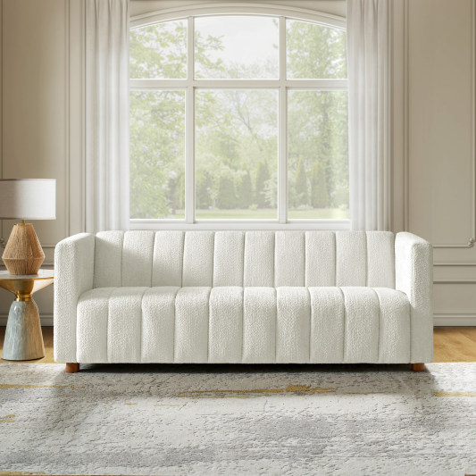 Botham Bouclé Sofa with Hidden Low-Profile Legs