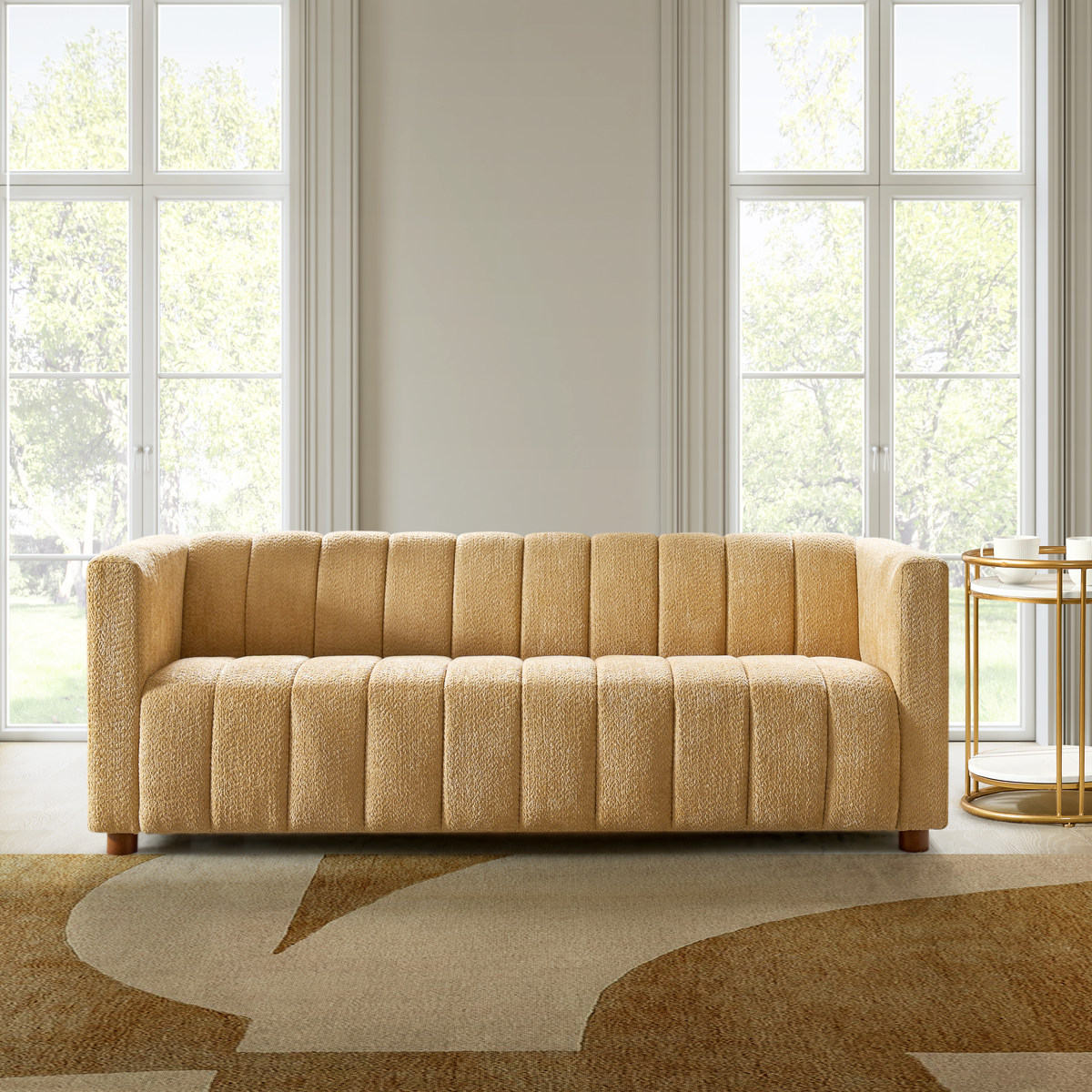 Botham Bouclé Sofa with Hidden Low-Profile Legs