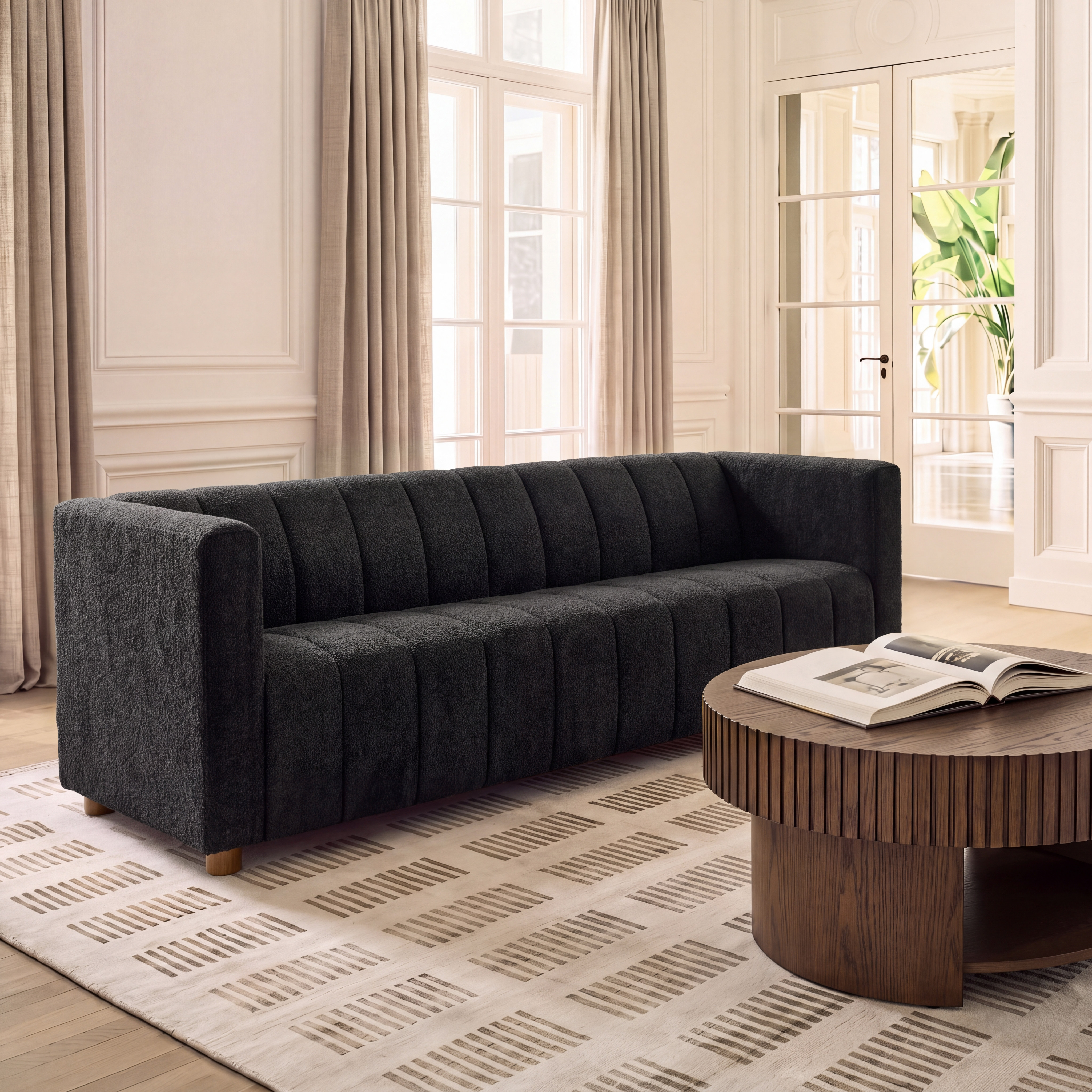 Botham Bouclé Sofa with Hidden Low-Profile Legs