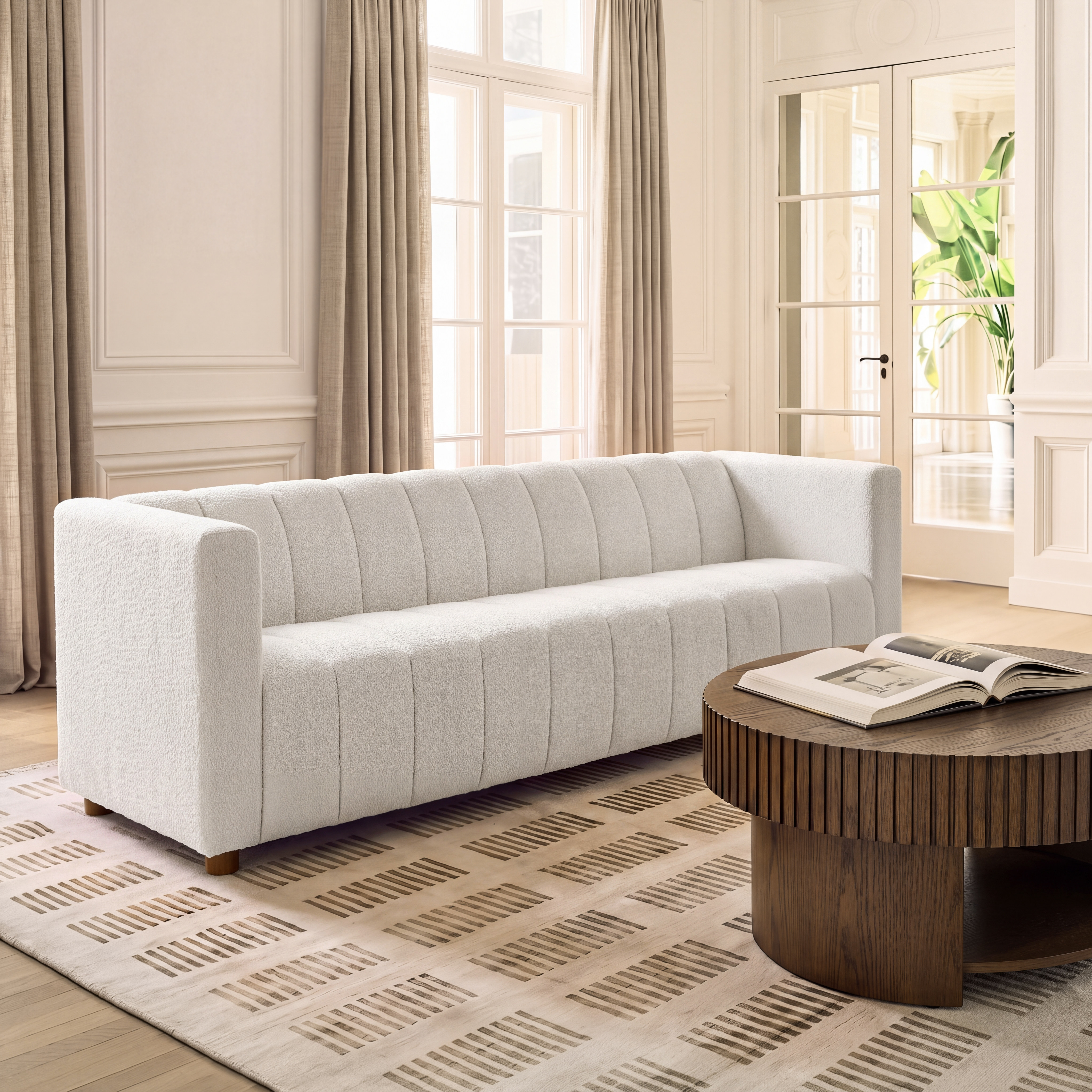 Botham Bouclé Sofa with Hidden Low-Profile Legs
