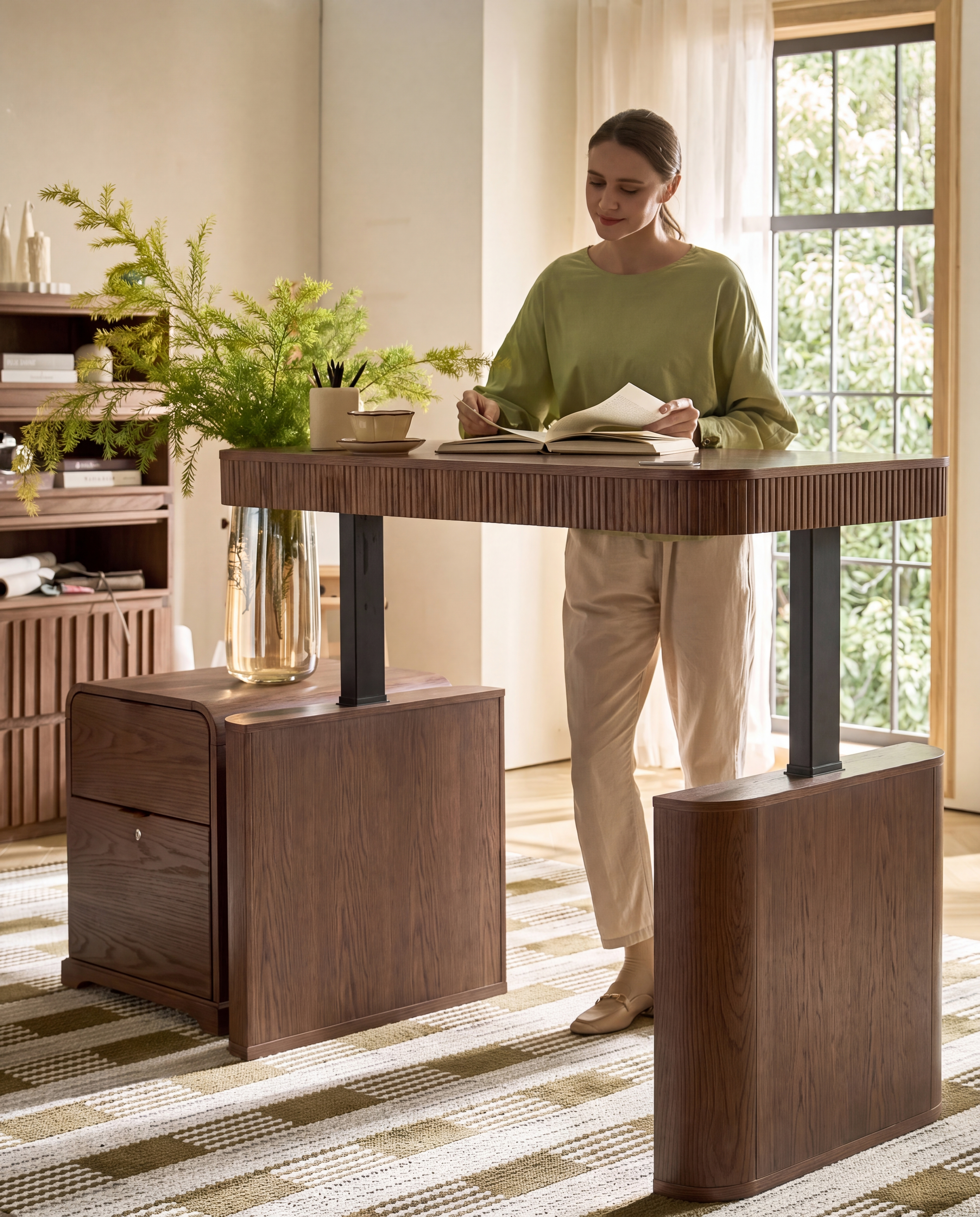 Baggio Modern Electric Adjustable Standing Desk with Cable Management