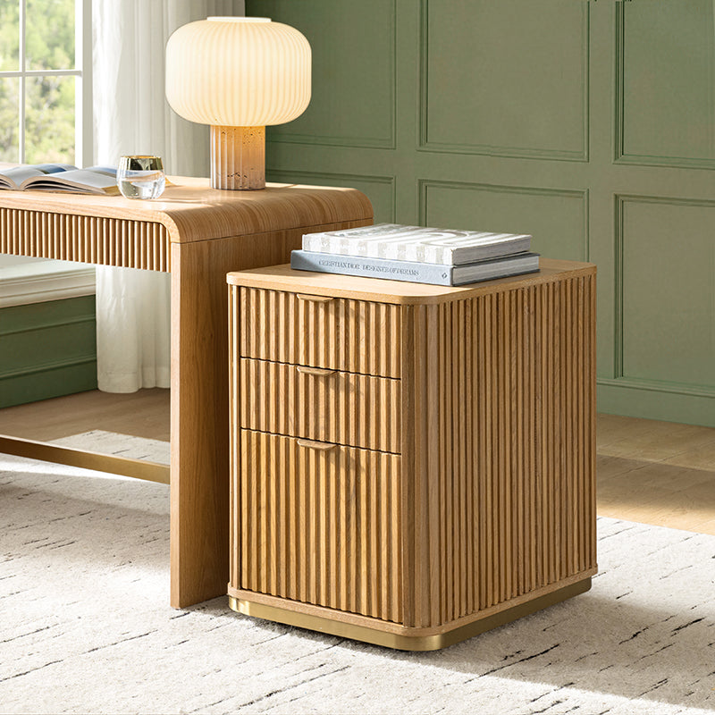 Mason Modern Fluted 3-Drawer Filing Cabinet
