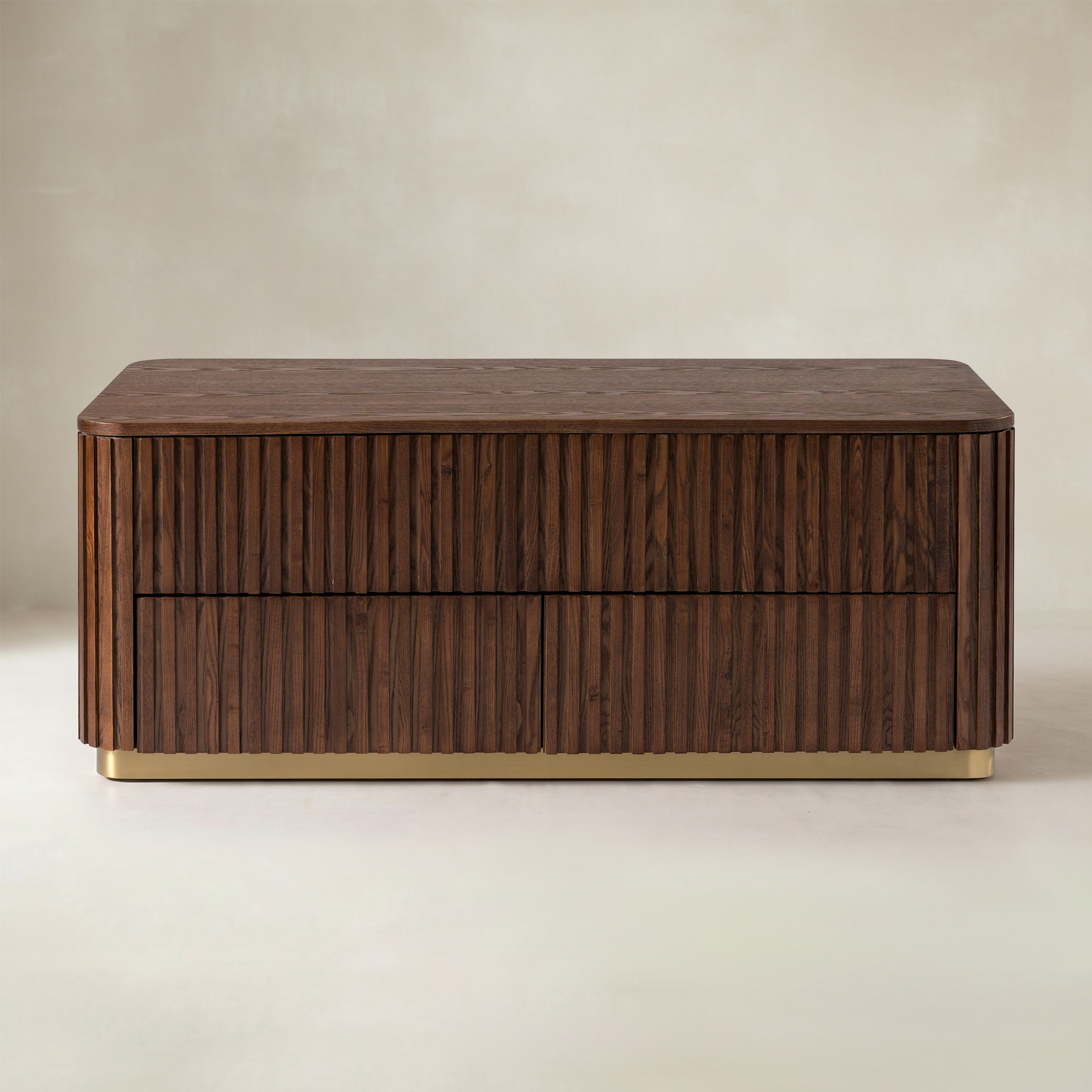 Multifunctional Slatted Design Lift-Top Coffee Table with Hidden Storage and Drawers