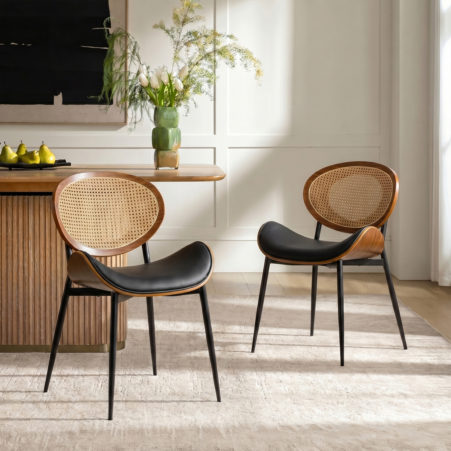 Flora Curved Wood Backrest Dining Chair - HULALA HOME