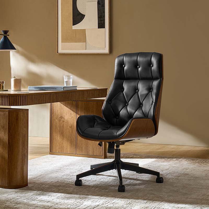 Linzy Genuine Leather Office Chair - HULALA HOME