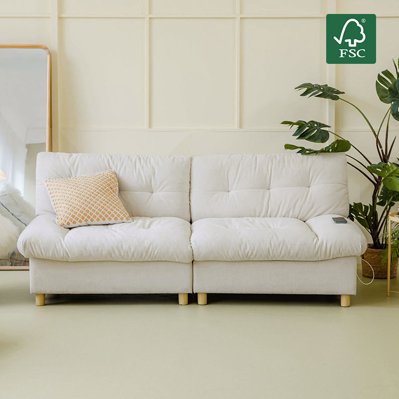 Hilario Loveseat with USB-C Ports, Storage & Tufted Design - HULALA HOME