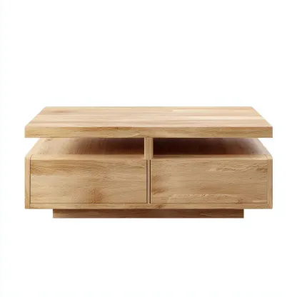 Mesa de centro de madera 100x60x42 cm - beige - diseño moderno-Homigopad