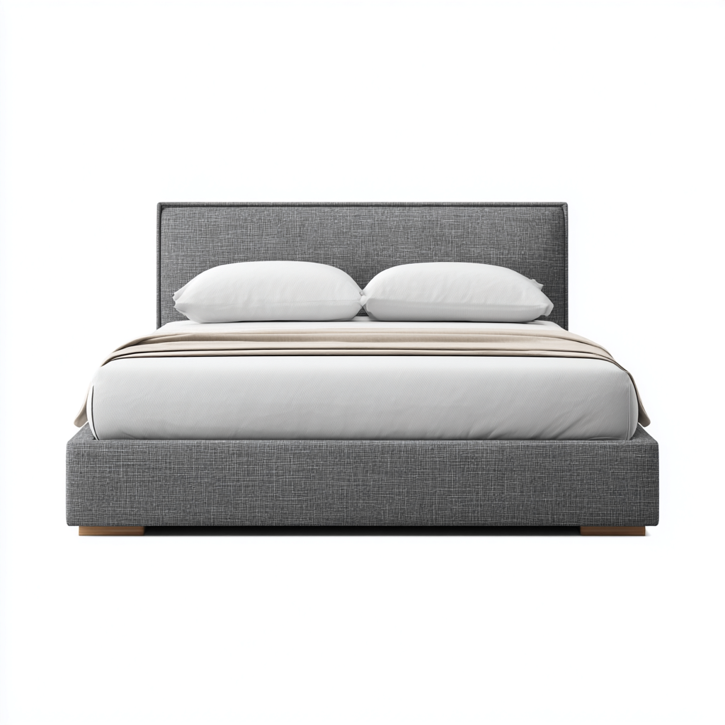 Cama matrimonial tapizada 200x160x98 cm - gris - diseño moderno-Homigopad
