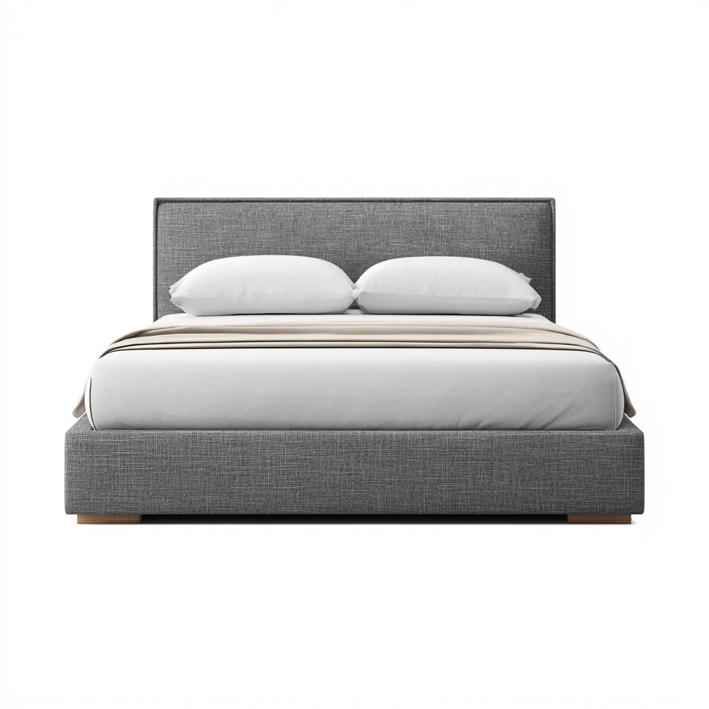 Cama matrimonial tapizada 200x160x98 cm - gris - diseño moderno-Homigopad