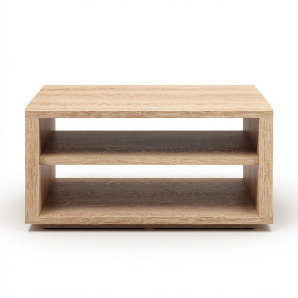 Mesa de centro de madera clara 116x60x44 cm - marron - estilo moderno funcional-Homigopad