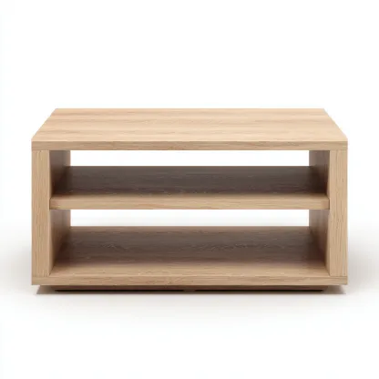 Mesa de centro de madera clara 116x60x44 cm - marron - estilo moderno funcional-Homigopad