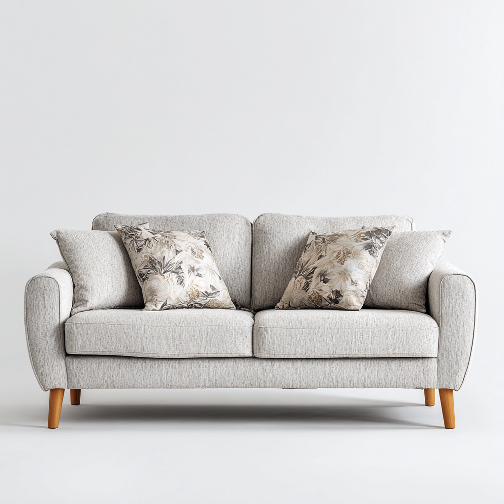 Sofá lineal tela 185x86x88 cm beige diseño contemporáneo-Homigopad