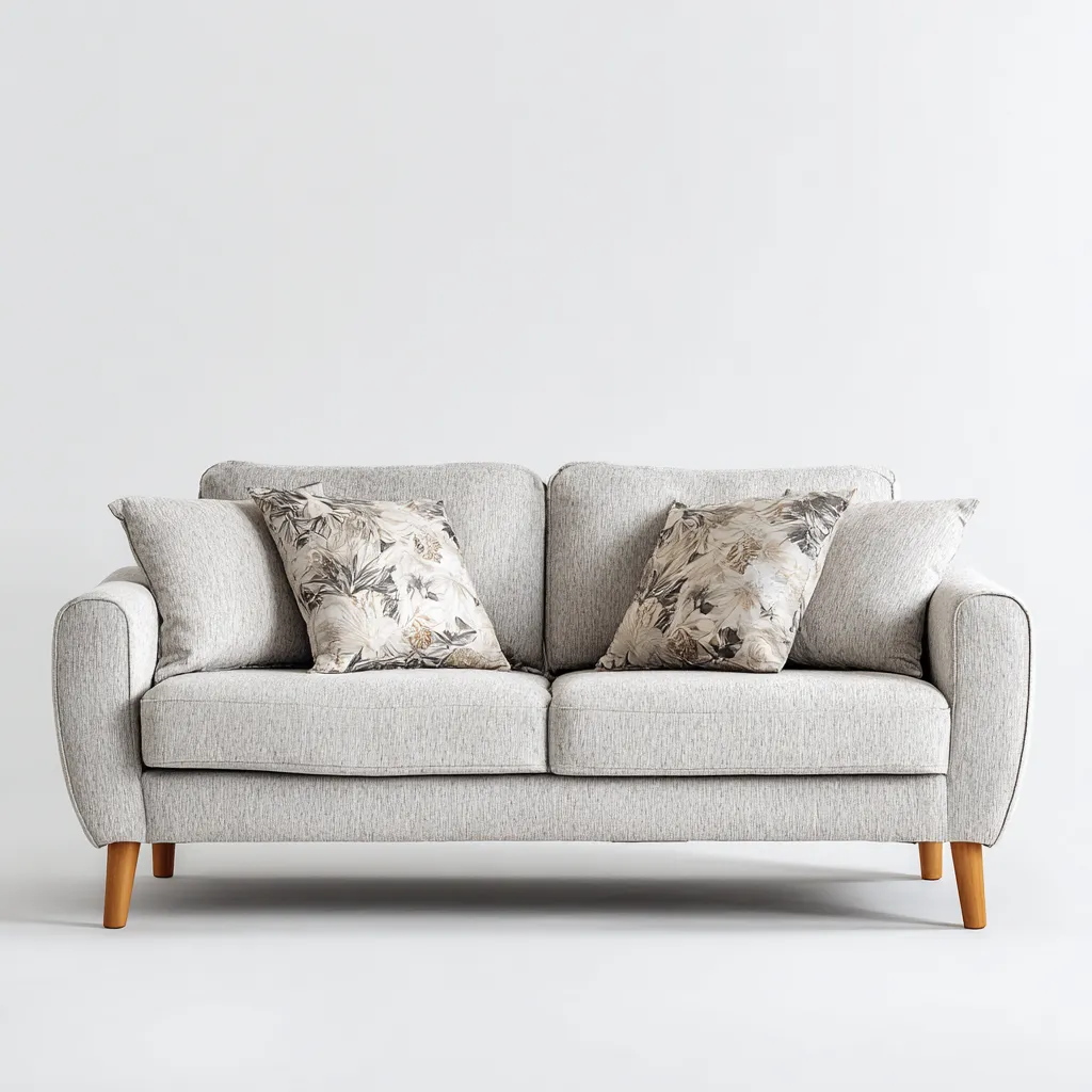 Sofá lineal tela 185x86x88 cm beige diseño contemporáneo-Homigopad