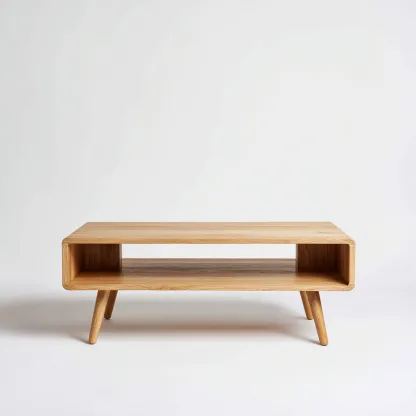 Mesa de centro moderna en madera clara 120x58x42 cm - marron claro - estructura abierta-Homigopad