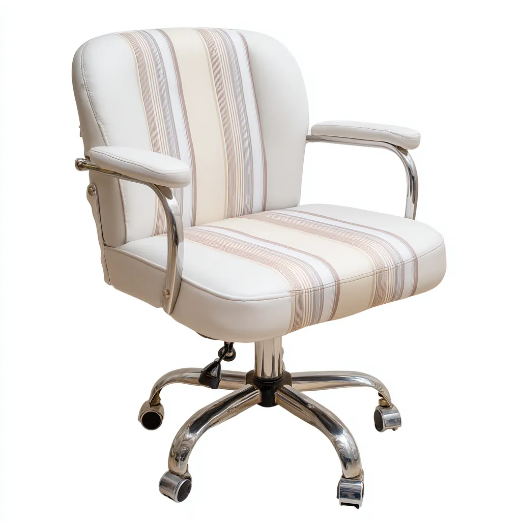 Silla de oficina - tapizado en tela - 63x63x92 cm - blanco-beige - diseño moderno-Homigopad