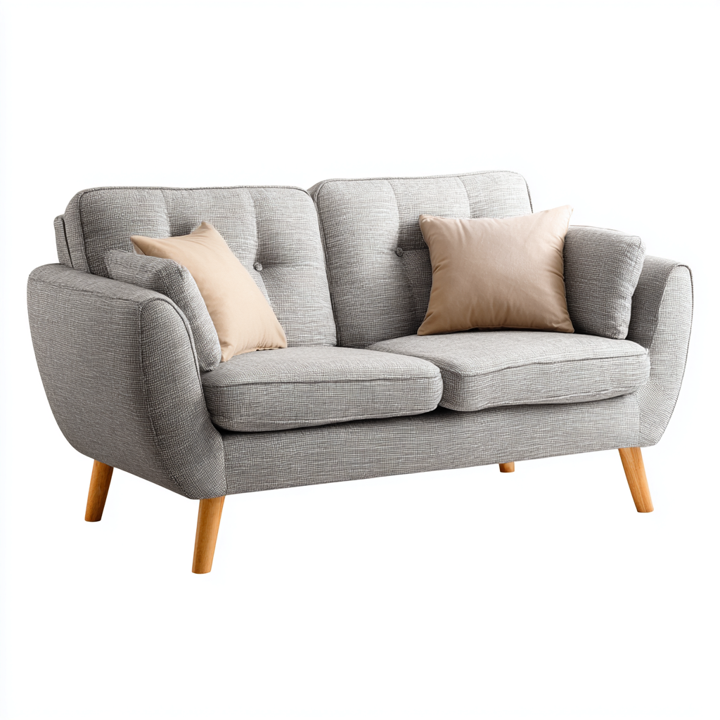 Sofá lineal tela 181x85x89 cm gris diseño contemporáneo-Homigopad